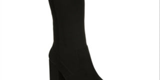 Bar III Feminino Preto 0.5 Plataforma Elástica Gore Lug Solado Acolchoado Gypsee Biqueira Redonda Salto Bloco Zíper Salto Botas 10 M