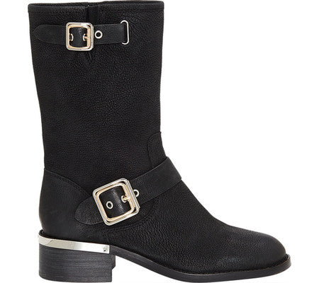 Bota de motocicleta feminina Windy da Divas Emporium, preta, tamanho 5 M