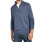 Suéter masculino vintage à prova de intempéries com gola canelada e zíper 1/2, azul, tamanho grande