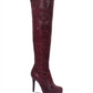 Botas femininas Thalia Sodi Clarissa Tall acima do joelho, roxas, tamanho 9 M