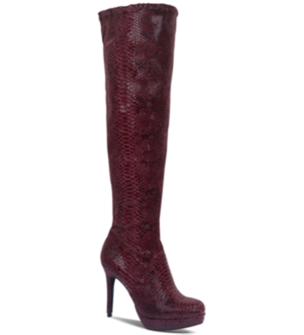 Botas femininas Thalia Sodi Clarissa Tall acima do joelho, roxas, tamanho 9 M