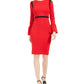 Vestido Calvin Klein Feminino Manga Sino Contrastante Vermelho Tamanho 10