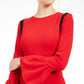 Vestido Calvin Klein Feminino Manga Sino Contrastante Vermelho Tamanho 10