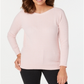 Karen Scott Suéter Feminino de Algodão com Gola Canoa Rosa Tamanho XS