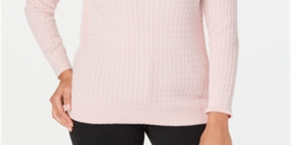 Karen Scott Suéter Feminino de Algodão com Gola Canoa Rosa Tamanho XS