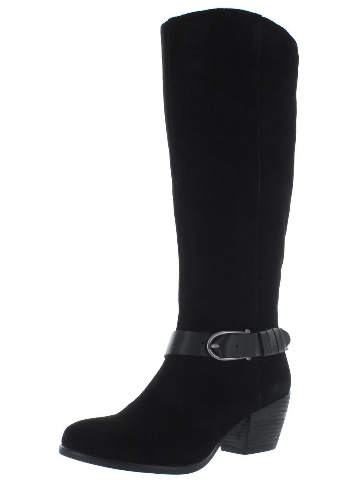 American Rag Sapatos Femininos Tegan Suede Almond Toe Joelho Botas de Cano Alto Preto Tamanho 9 M