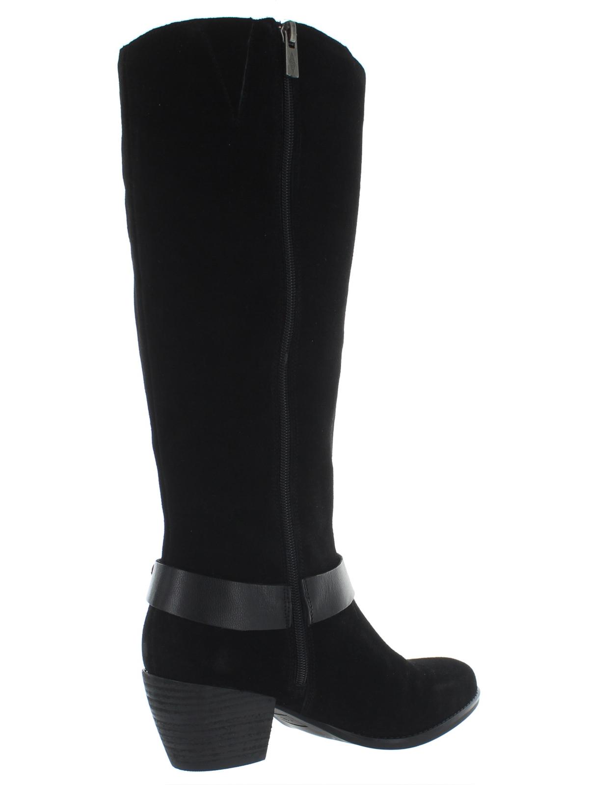 American Rag Sapatos Femininos Tegan Suede Almond Toe Joelho Botas de Cano Alto Preto Tamanho 9 M