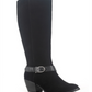 American Rag Sapatos Femininos Tegan Suede Almond Toe Joelho Botas de Cano Alto Preto Tamanho 9 M