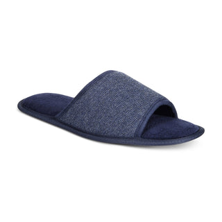 Gold Toe Mens Memory Foam Open-Toe Comfort Slippers Blue Size Small