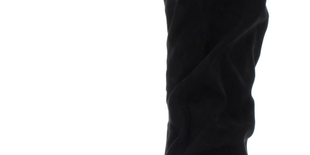 Botas Bar III Edina de camurça sintética femininas, cano médio, pretas, 5 tamanhos médios