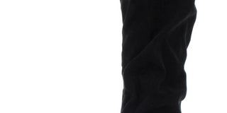 Botas Bar III Edina de camurça sintética femininas, cano médio, pretas, 5 tamanhos médios