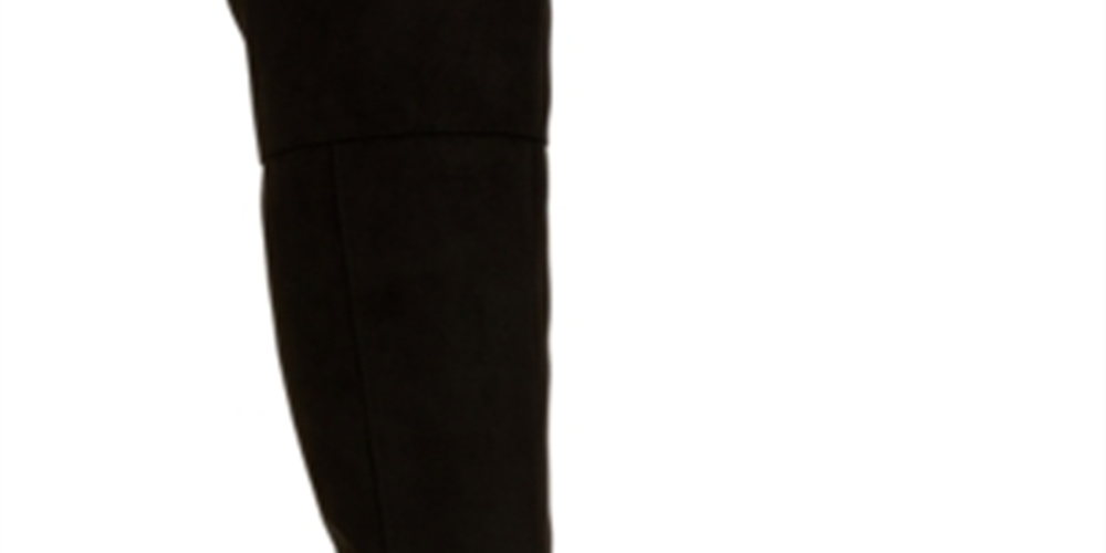 Botas sociais femininas estilo &amp; co com tachas, bico redondo, salto alto e zíper, pretas, 7,5 m