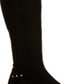 Botas sociais femininas estilo &amp; co com tachas, bico redondo, salto alto e zíper, pretas, 7,5 m