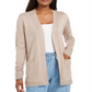 Karen Scott Cardigan Feminino com Bolso Frontal Aberto Marrom Tamanho Médio