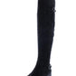 Botas femininas American Rag Adarra Faux Suede acima do joelho, pretas, 5 médias