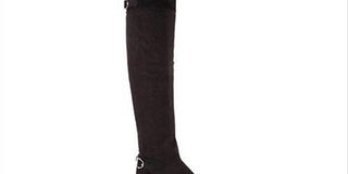 Botas femininas American Rag Adarra Faux Suede acima do joelho, pretas, 5 médias