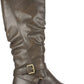 Botas de cano largo Liona femininas White Mountain (marrom PU) - Tamanho 5,5 M
