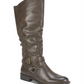 Botas de cano largo Liona femininas White Mountain (marrom PU) - Tamanho 5,5 M