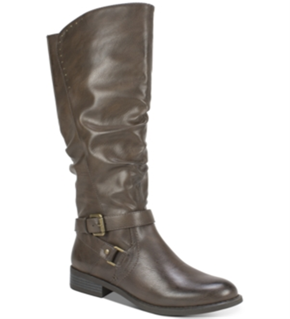 Botas de cano largo Liona femininas White Mountain (marrom PU) - Tamanho 5,5 M
