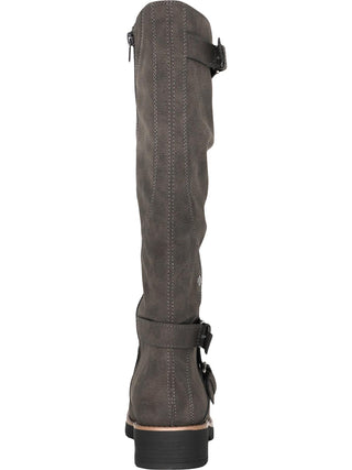 Botas de montaria femininas American Rag Brinley de couro sintético até o joelho, cinza, tamanho 6 M