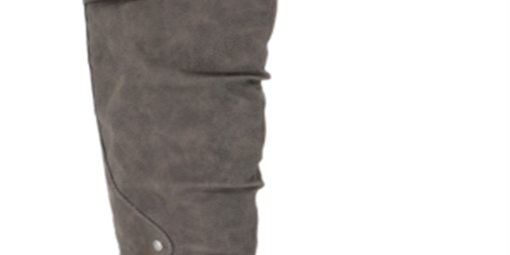 Botas de montaria femininas American Rag Brinley de couro sintético até o joelho, cinza, tamanho 6 M