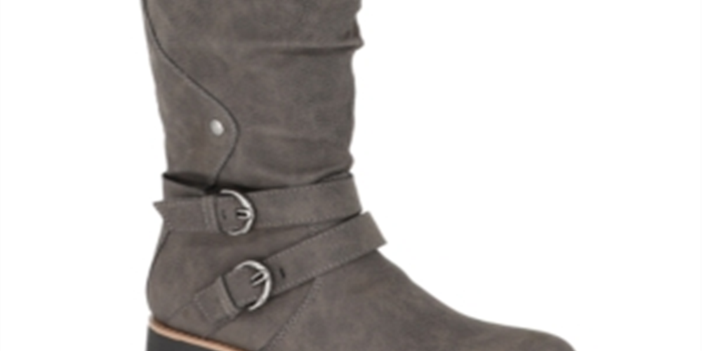 Botas de montaria femininas American Rag Brinley de couro sintético até o joelho, cinza, tamanho 6 M