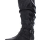 Botas de montaria femininas Cliffs by White Mountain Fairfield Buckle, pretas, tamanho 7,5 M