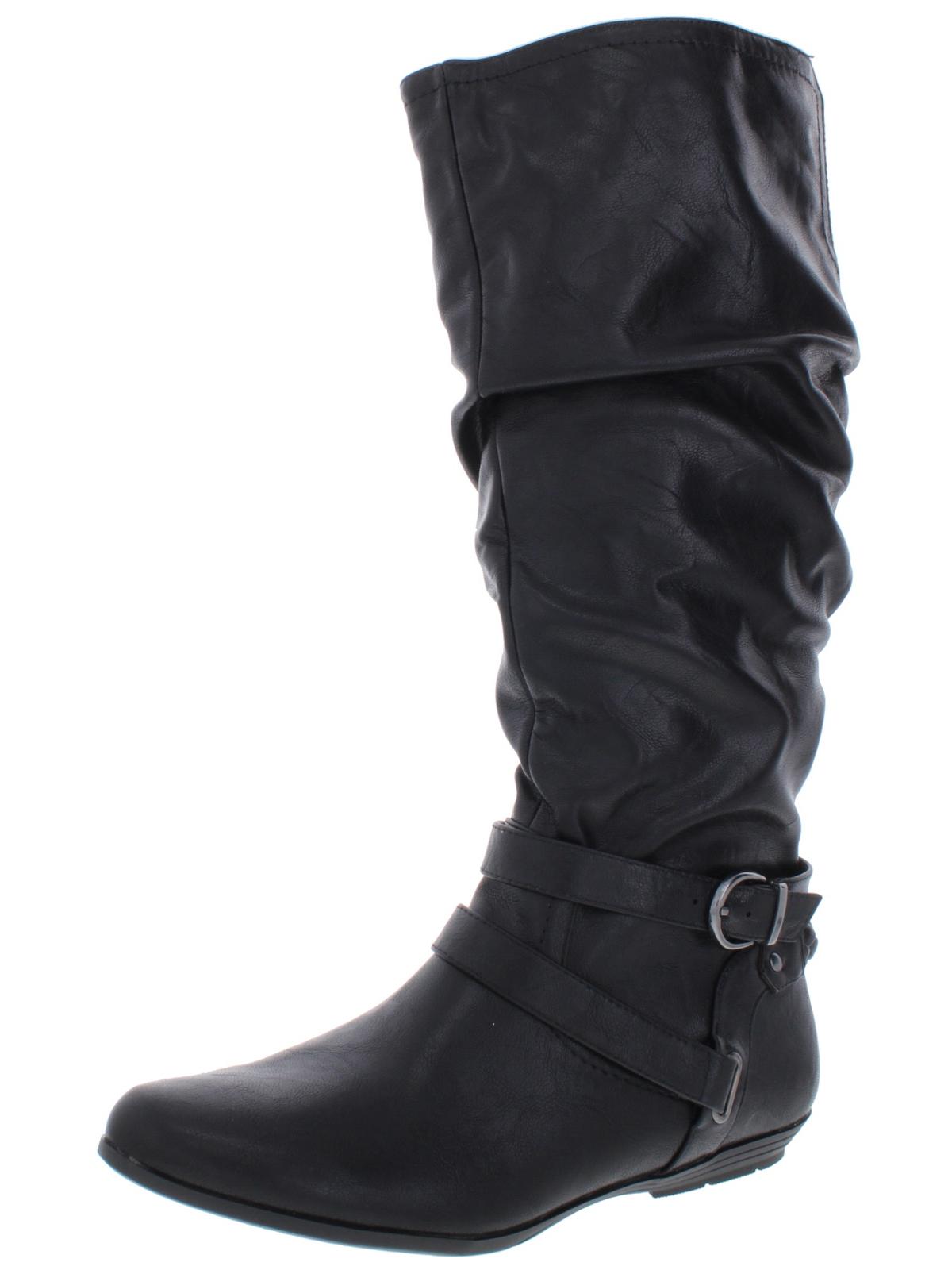 Botas de montaria femininas Cliffs by White Mountain Fairfield Buckle, pretas, tamanho 7,5 M