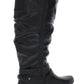 Botas de montaria femininas Cliffs by White Mountain Fairfield Buckle, pretas, tamanho 7,5 M