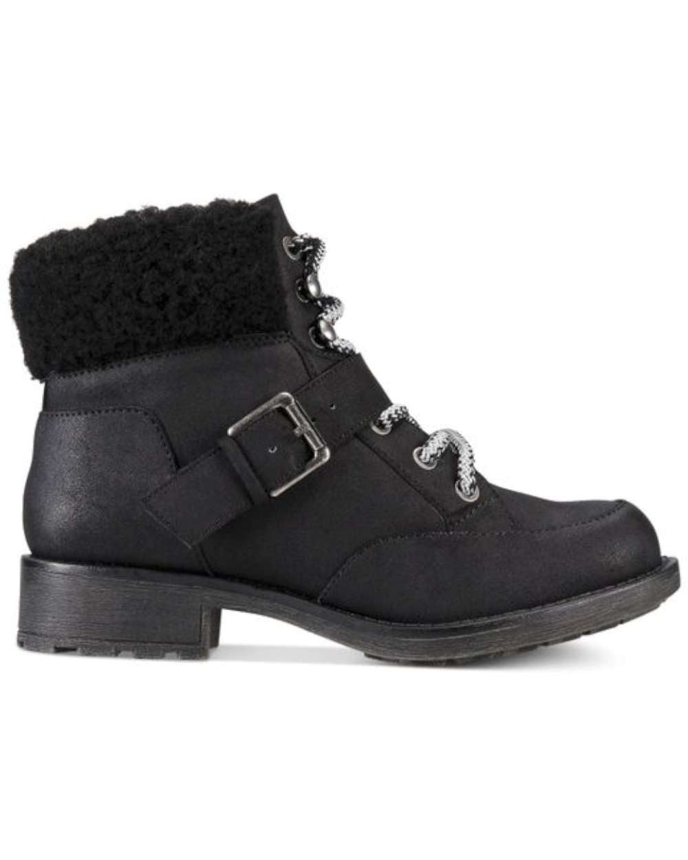 Botas femininas estilo &amp; co Miiah com bico fechado e cano curto, pretas, tamanho 6,5 M