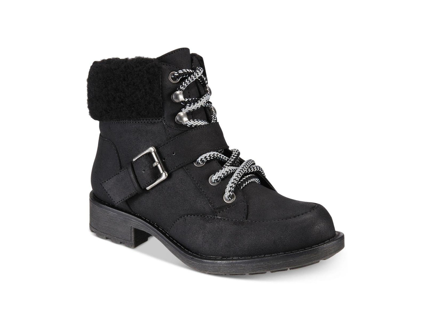 Botas femininas estilo &amp; co Miiah com bico fechado e cano curto, pretas, tamanho 6,5 M