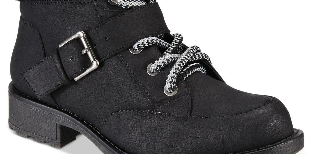 Botas femininas estilo &amp; co Miiah com bico fechado e cano curto, pretas, tamanho 6,5 M