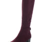 Botas femininas Charter Club com ilhós florais e detalhes de laço, acolchoadas, Jacque, bico amendoado, salto bloco e zíper, roxas, 6,5 m