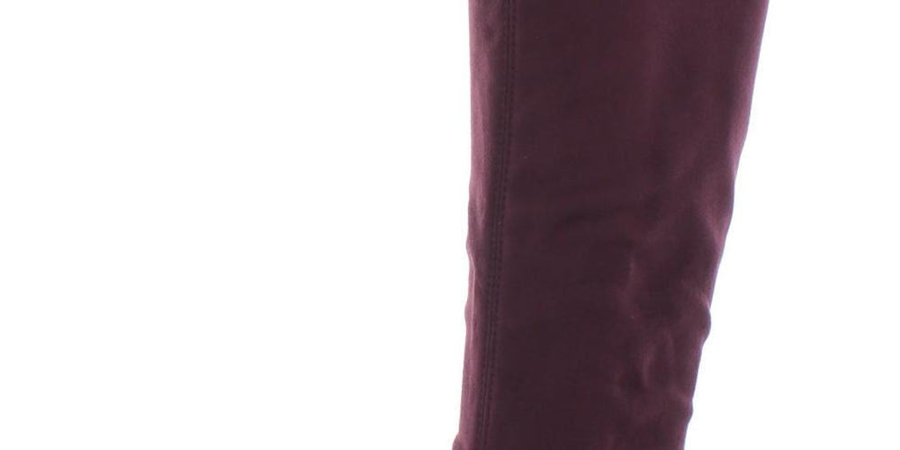 Botas femininas Charter Club com ilhós florais e detalhes de laço, acolchoadas, Jacque, bico amendoado, salto bloco e zíper, roxas, 6,5 m
