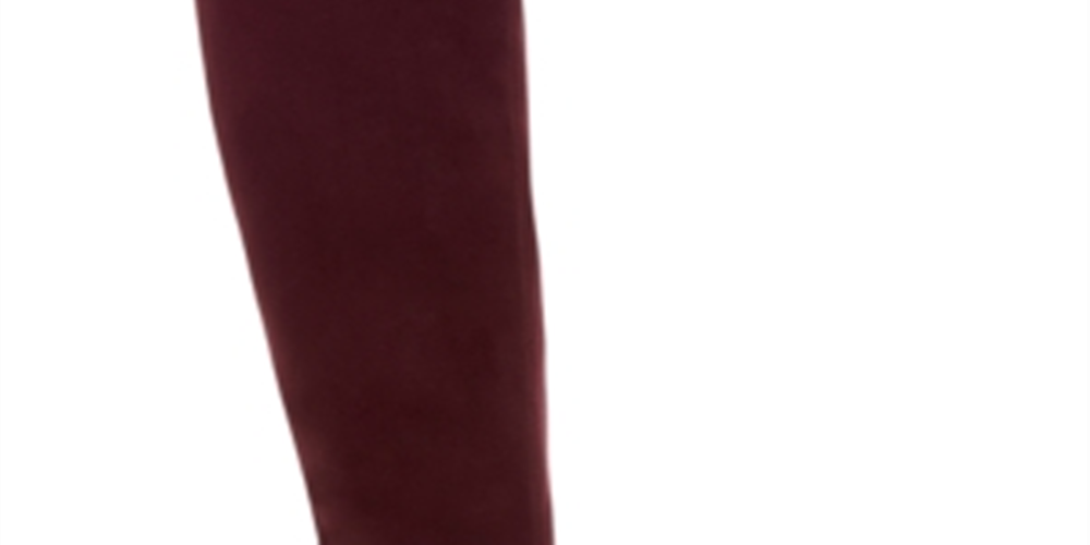 Botas femininas Charter Club com ilhós florais e detalhes de laço, acolchoadas, Jacque, bico amendoado, salto bloco e zíper, roxas, 6,5 m