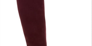 Botas femininas Charter Club com ilhós florais e detalhes de laço, acolchoadas, Jacque, bico amendoado, salto bloco e zíper, roxas, 6,5 m