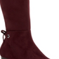 Botas femininas Charter Club com ilhós florais e detalhes de laço, acolchoadas, Jacque, bico amendoado, salto bloco e zíper, roxas, 6,5 m