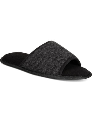 Gold Toe Mens Open Toe Memory Foam Slide Slippers Black Size Small