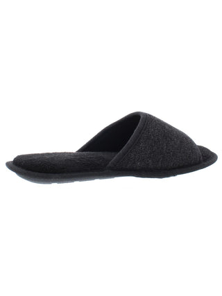 Gold Toe Mens Open Toe Memory Foam Slide Slippers Black Size Small