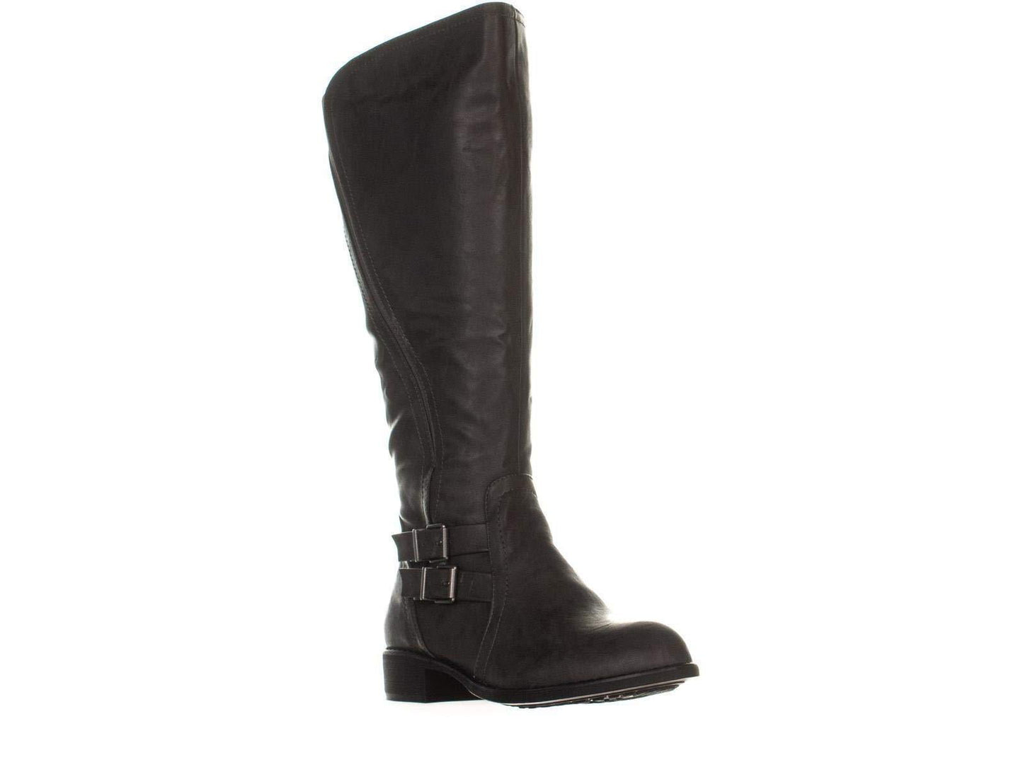 Botas de montaria Style &amp; Co. SC35 Milah Wide Calf com zíper, cinza carvão, tamanho 5 M