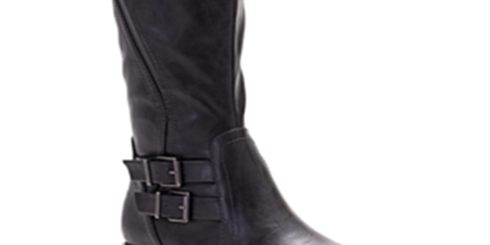 Botas de montaria Style &amp; Co. SC35 Milah Wide Calf com zíper, cinza carvão, tamanho 5 M