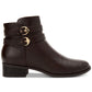 Botas femininas Charter Club Jaimee com bico fechado e cano curto, marrom, tamanho 9,5 m