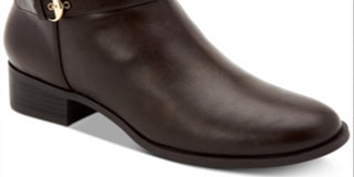 Botas femininas Charter Club Jaimee com bico fechado e cano curto, marrom, tamanho 9,5 m