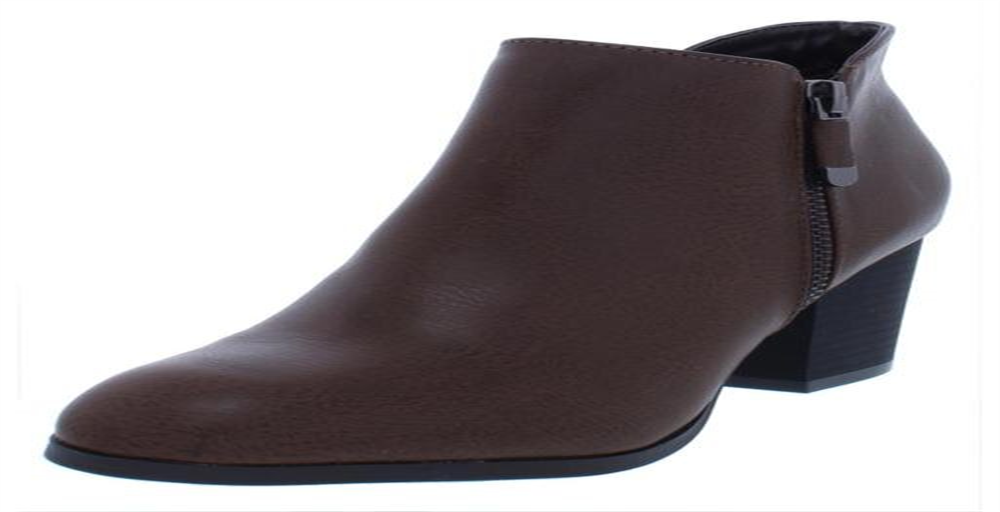 Botas Masrinaa de couro sintético com zíper duplo femininas Style &amp; Co, marrom, tamanho 7 M