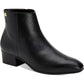 Botas Calvin Klein Jipsy Femininas de Couro com Salto Bloco, Pretas, Tamanho 6