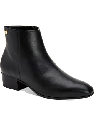 Botas Calvin Klein Jipsy Femininas de Couro com Salto Bloco, Pretas, Tamanho 6