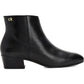 Botas Calvin Klein Jipsy Femininas de Couro com Salto Bloco, Pretas, Tamanho 6
