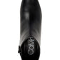 Botas Calvin Klein Jipsy Femininas de Couro com Salto Bloco, Pretas, Tamanho 6