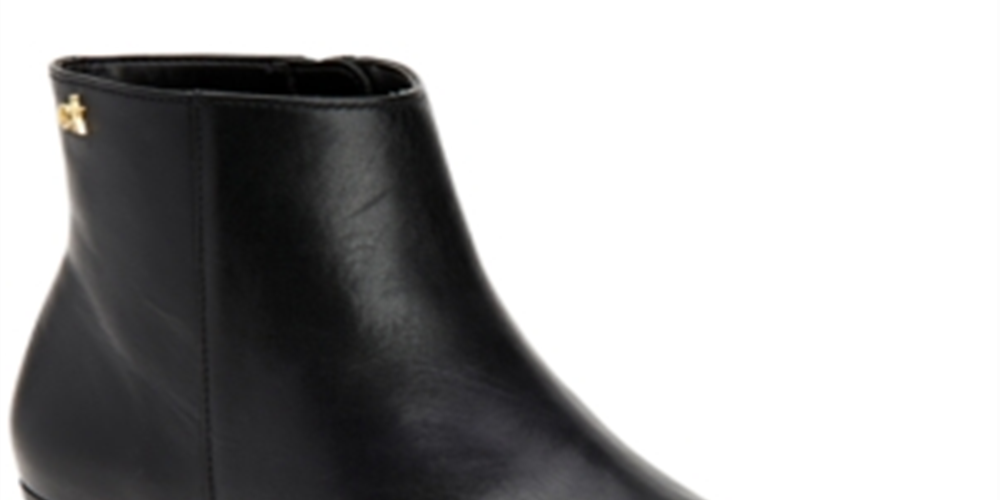 Botas Calvin Klein Jipsy Femininas de Couro com Salto Bloco, Pretas, Tamanho 6