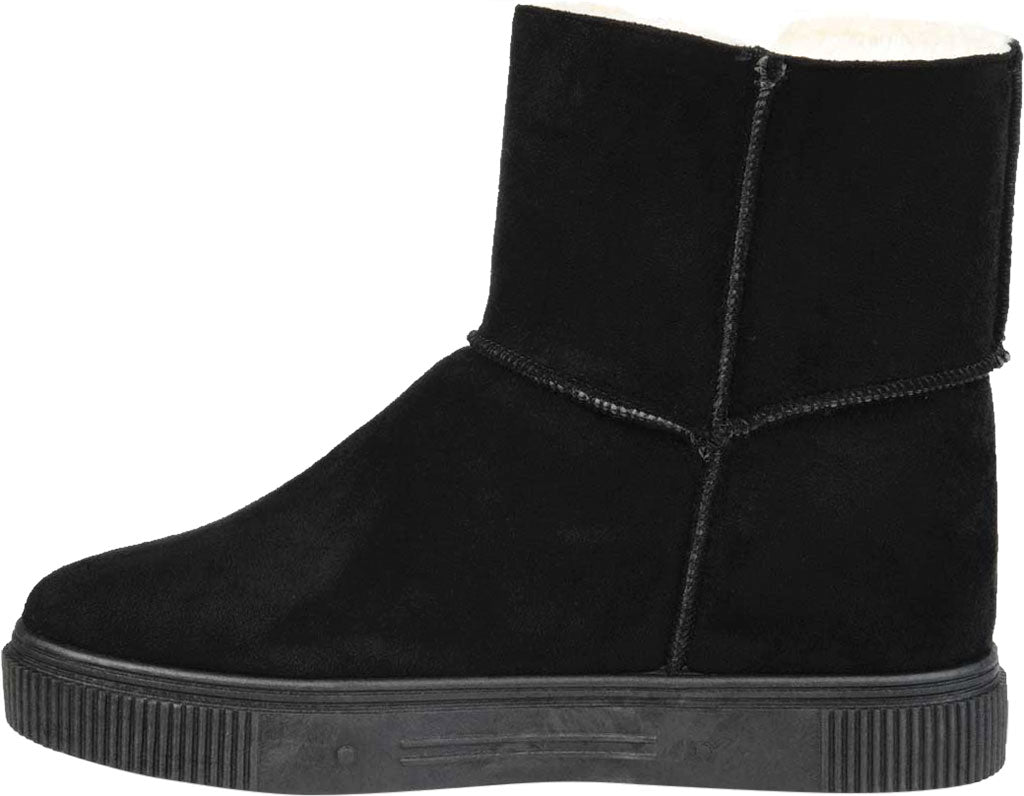 Botas de neve femininas Journee Collection com detalhes em pele e plataforma Stelly, bico redondo, zíper, tamanho 7 M
